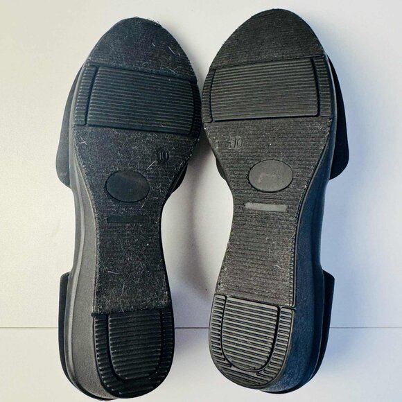 London Fog Collection Black Peep Toe Wedge Sandals – Size 10M - Picture 11 of 13